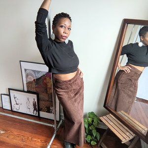 Vintage Lord & Taylor Suede Maxi Skirt